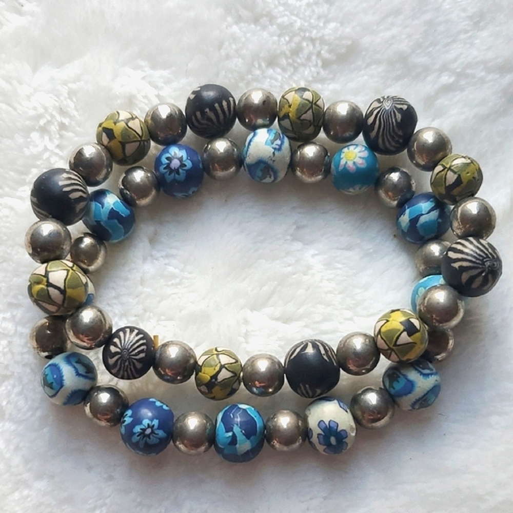 Set of Beaded Stretch Bracelets